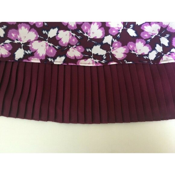 Banana Republic Top Medium Sleeveless Blouse Plum Shirt Floral Career Work - Picture 4 of 7